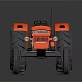 Orange Toyota 140 Tractor With Green Components And Large Tires