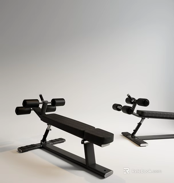 Black Adjustable Fitness Benches With Ergonomic Design For Home Gym Workout Equipment 3d model 