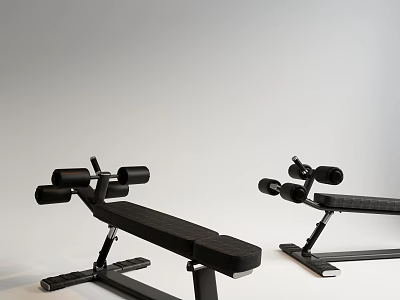 Black Adjustable Fitness Benches With Ergonomic Design For Home Gym Workout Equipment 3d model