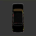 Vintage Car With Yellow Red Floral Patterns Dark Roof Red Windows Red Rim Wheels