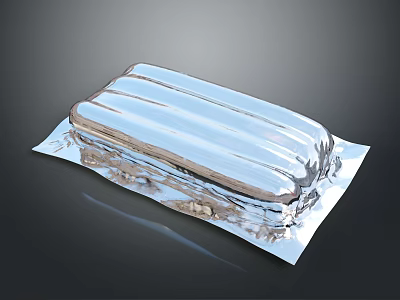 Juicy Sausages Wrapped in Shiny Aluminum Foil for Fresh Food Storage 3d model