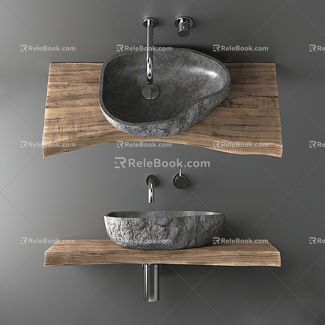 Modern wash basin wash station 3d model