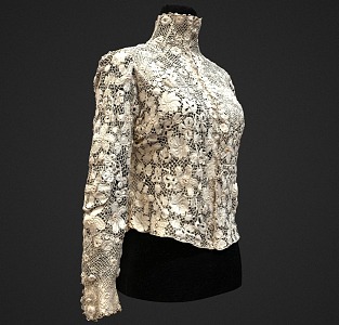 clothes silk transparent knitted white silk 3d model