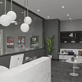 Automotive Service Shop Interior With White Red Sports Cars Display Shelves And Ceiling Lights