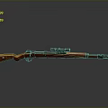 Classic Bolt Action Rifle With Wooden Stock Metal Barrel And Scope