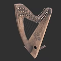 Handcrafted Wooden Harp Musical Instrument With Classic Design And Fine Strings