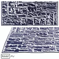 Square Rug With Blue And White Abstract Pattern For Modern Living Room Decor