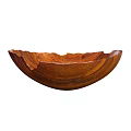 Wooden Tableware Set with Handcrafted Wavy Edge Bowls and Natural Grain
