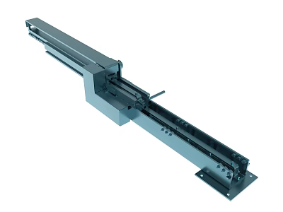 Industrial Metal Linear Slide Precision Mechanical Component With Mounting Bracket And Sliding Rail 3d model