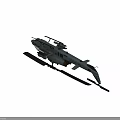 Military Attack Helicopter with Rotor Weapon Mounts Gray Number 16 Cockpit for Combat Operations