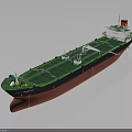 Large Oil Tanker Marine Vessel With Green Deck And Red Hull Structure
