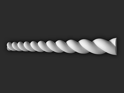 White Twisted Helical Decorative Architectural Component For Modern Design Projects 3d model