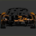 Orange Sports Car With Sleek Design Black Roof And Aerodynamic Body