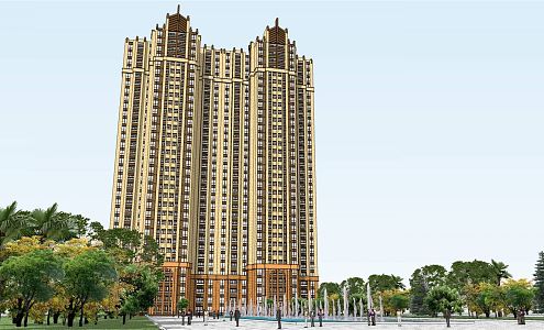 Jianou Residential Building Neo-classical High-rise Residential Building 3d model