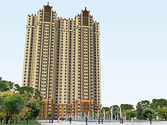 Jianou Residential Building Neo-classical High-rise Residential Building 3d model