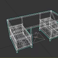 Modern Desk Furniture With Wooden Drawers Metal Frame And Glass Top