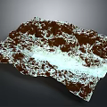 3D Terrain Model With Rugged Undulating Surface And Brown White Textured Details 3d model