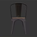 Modern Metal Frame Dining Chair With Natural Wood Seat And Simple Design