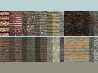 Various Textured Brick Walls In Different Colors For Interior Exterior Architectural Use 3d model