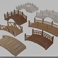 Handcrafted Wooden Arch Bridge for Garden Decoration Natural Style Design