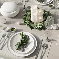 Modern tableware tableware plate 3d model