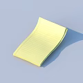 Yellow Lined Sticky Notes Stacked on Light Blue Background for Everyday Use 3d model