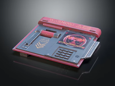 Smart Machine METWAR Red And Gray Design With Keyboard Circular Display And Control Buttons 3d model