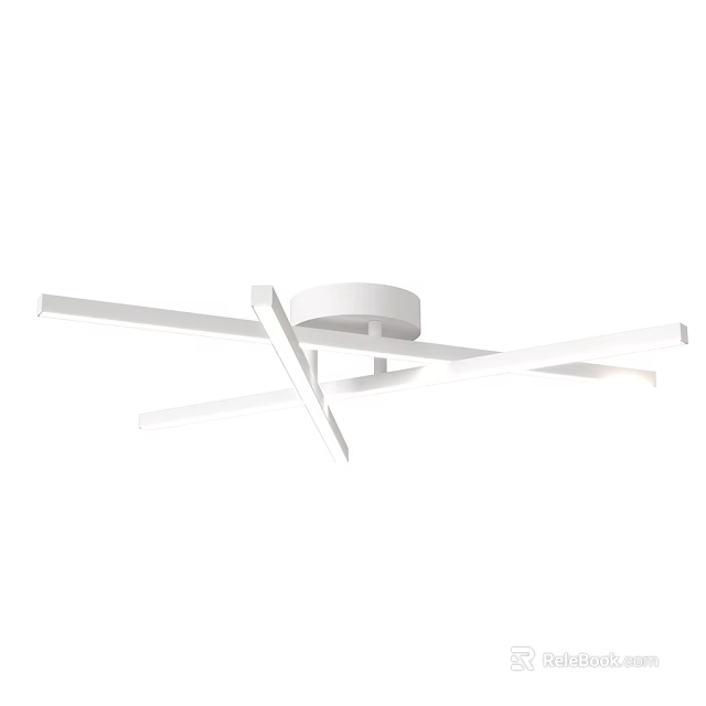 Modern White Ceiling Light With Sleek Crossed Bars Design For Home 3d model 