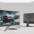 High Performance Curved Computer Monitor With Gaming Display And Sleek Silver Stand