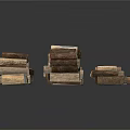 Arbor Firewood Stacked Natural Logs In Various Sizes For Burning 3d model