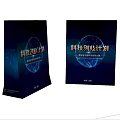 Tech Startup Plan Themed Gift Bags With Earth Pattern And Blue Background Design