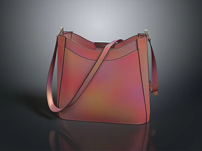 Fashion Gradient Color Leather Handbag With Adjustable Shoulder Strap And Structured Design 3d model