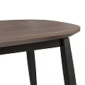 Stylish Modern Dining Table Featuring Oval Wooden Tabletop and Black Legs