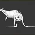 White Mechanical Kangaroo Skeleton Model With Intricate Mechanical Components Design 3d model