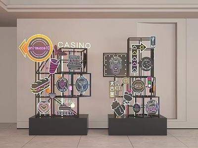 Modern Beauty Chen Neon Light Wall Neon Light Decorative Light Card Wall Photo Wall Neon Light Tower Activity Beauty Chen Business Beauty Chen 3d model