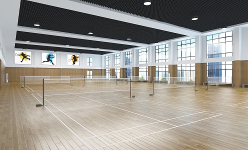 Modern Badminton Hall 3d model