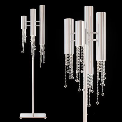 Modern Metallic Floor Lamp With Hanging Chain Decorations And Elegant Design 3d model