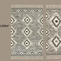 Square Carpets Featuring Intricate Geometric Patterns and Fringed Tassels 3d model