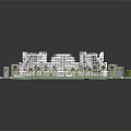 Luxury Resort Building Complex With Rooftop Gardens Palm Trees And Swimming Pool