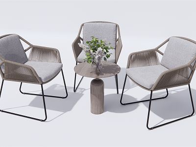 Modern Outdoor Table and Chair Outdoor Leisure Chair Woven Leisure Chair Dining Chair model