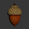 Natural Acorn With Brown Bumpy Cap And Red Body For Food Decoration Use