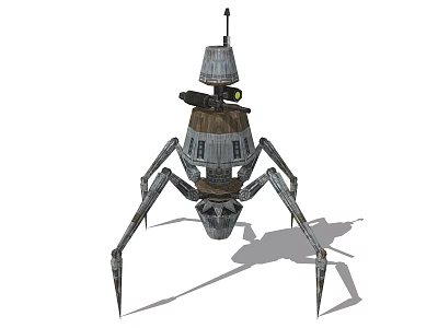 Electric Toy Spider Shaped with Metallic Body Antenna on Top and Multiple Legs 3d model
