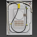 White Front Load Washing Machine With Digital Control Panel And LED