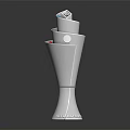 Silver Metal Trophy With Spiral Design Textured Surface And Reflective Base 3d model