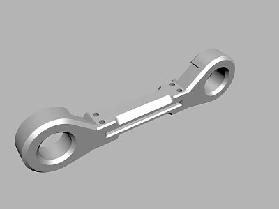 Silver Mechanical Metal Component With Two Circular Holes And Bracket Structure 3d model