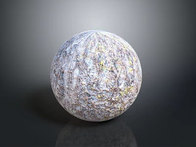 Wood And Stone Decorative Sphere With Textured Surface And Natural Patterns 3d model
