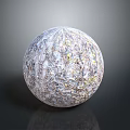 Wood And Stone Decorative Sphere With Textured Surface And Natural Patterns