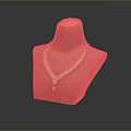 Elegant Golden Layered Chain Necklace with Pendant on Pink Mannequin
