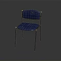 Blue Leisure Chair With Metal Frame Worn Look And Simple Design