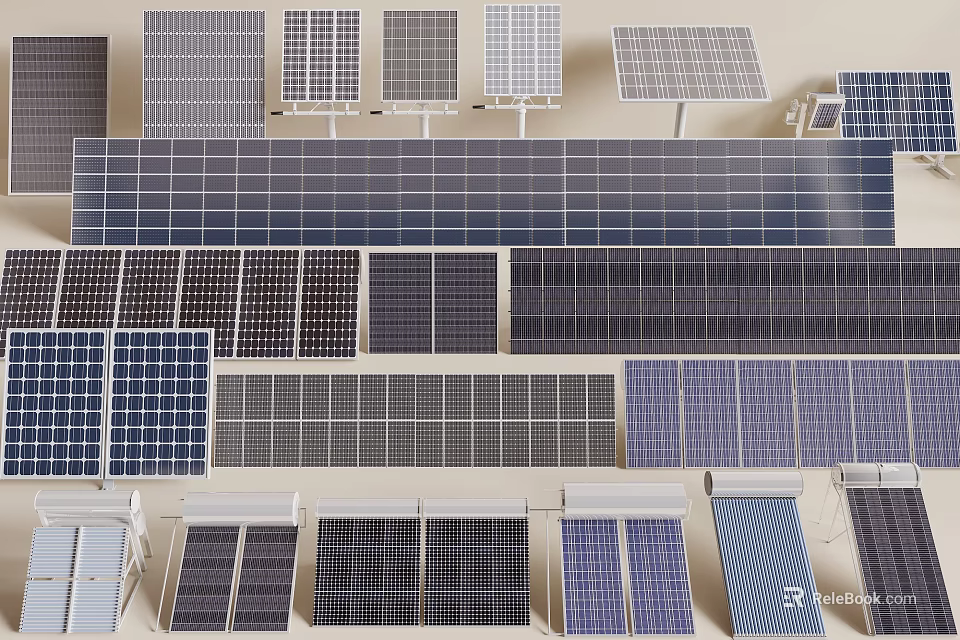 High Performance Industrial Solar Panels with Various Models for Power Use 3d model 